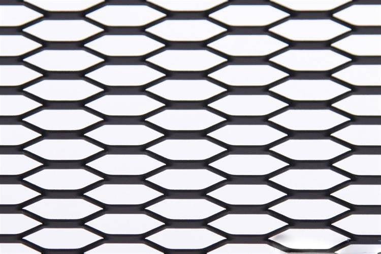 ALU mesh grill Honey Comb Black 120x20cm 21x6mm