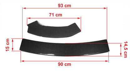 Universeller Frontstoßstangen-Splitter 3 Stück. Carbon Look