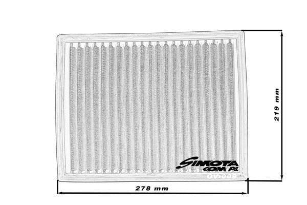 Simota Panel Filter OV009 278x219mm