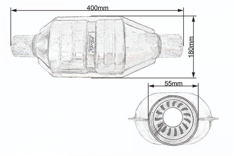 Catalytic converter cover resonator fi 60 AWG
