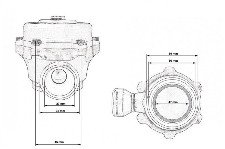 TurboWorks Blow Off 50mm V-Band QR Umluftventil Blau