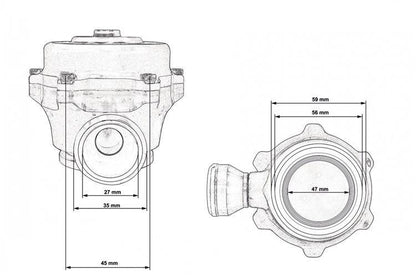 TurboWorks Blow Off 50mm V-Band QR Umluftventil Blau