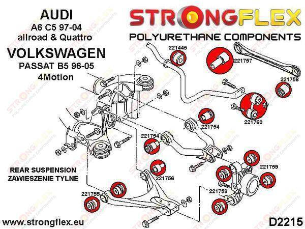 Hintere Koppelstangenbuchse der Stabilisatorstrebe