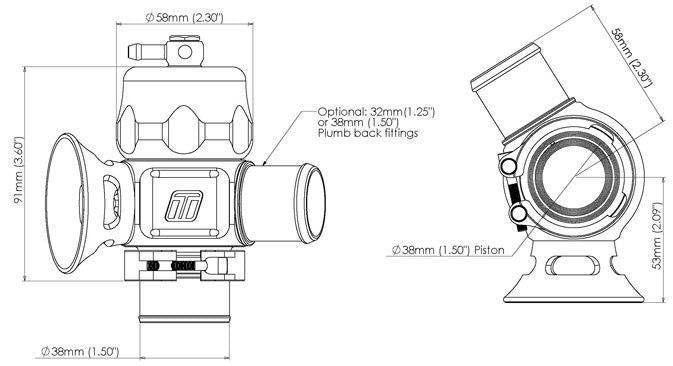 Turbosmart Blow Off Dual Port 38mm UNI