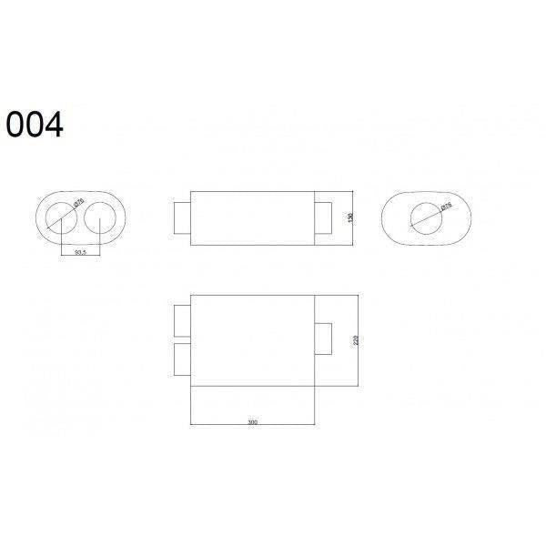 Mittelschalldämpfer 76mm RM