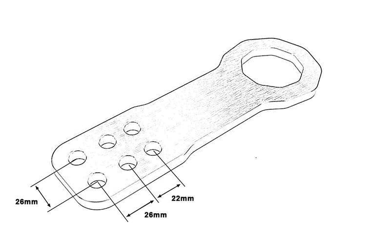 Towing bracket front silver