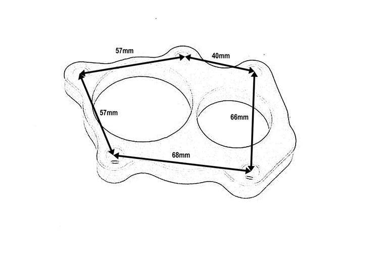 Turbo-Adapter GT25R GT28R 5 SCHRAUBEN asymmetrisch