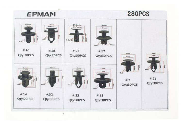 Pins Clamps Set 280 pcs