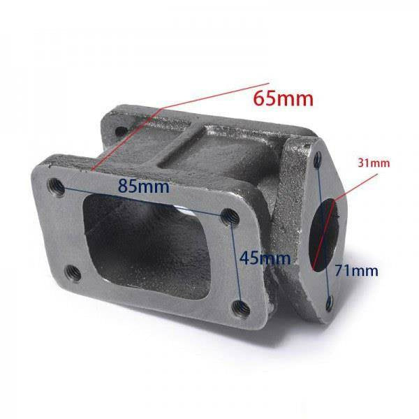Flange reduction under turbo T3-T3 wastegate 38mm