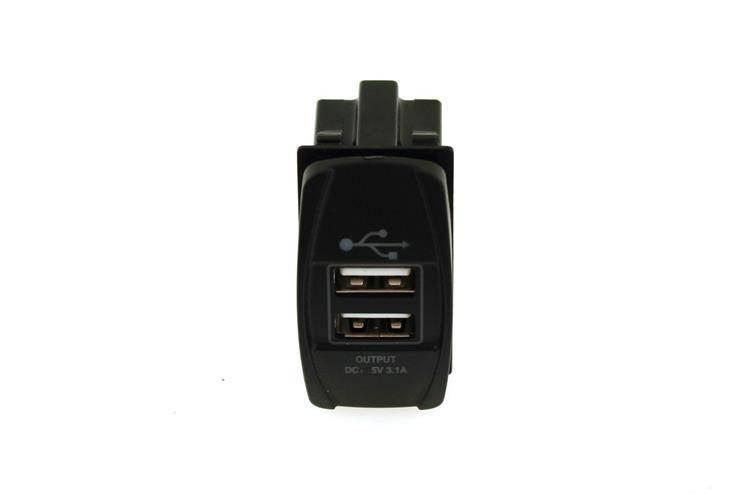 Socket 12/24V 2xUSB (3.1A) LED