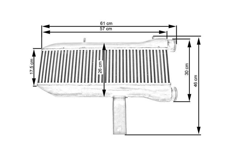 TurboWorks Ladeluftkühler 575x160x75 gleiche Seite