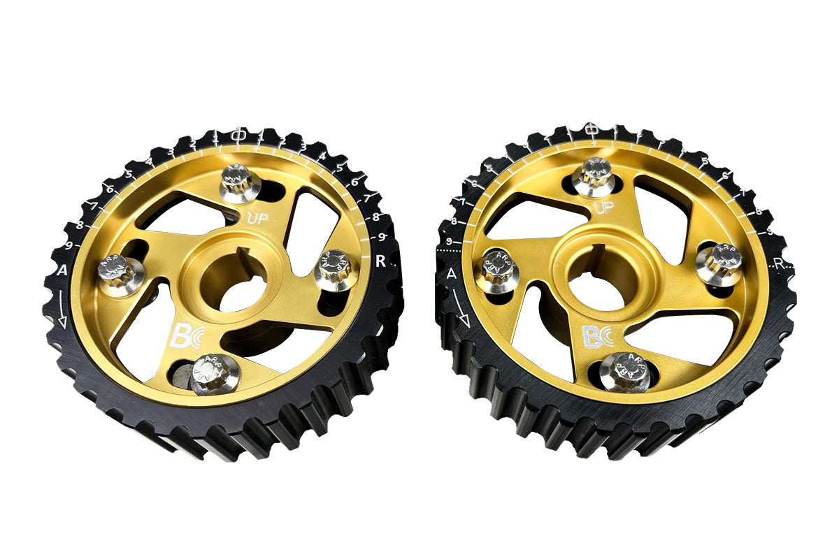 Brian Crower verstellbare Nockenwellenräder – gold eloxiert (Honda B Serie) – Paar BC8801
