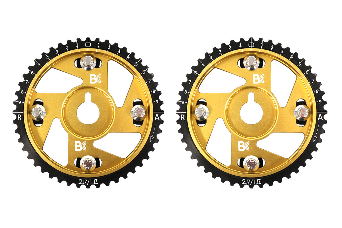 Brian Crower verstellbare Nockenwellenräder – gold eloxiert (Toyota 2JZgte) – Paar BC8830