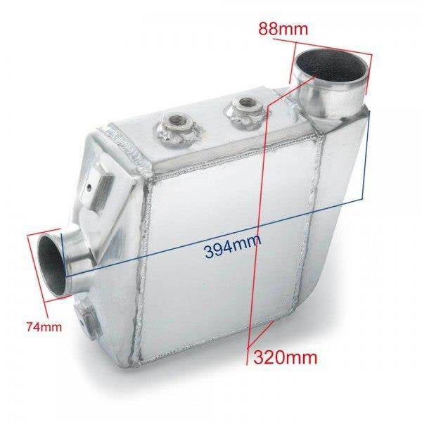 TurboWorks Wasser-Ladeluftkühler 255x115x115 3,5", 3" 1x90° 1x0°