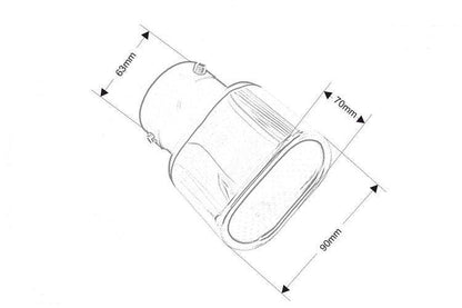 Silencer tip 90x70mm input 63.5mm