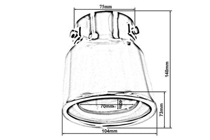 Exhaust Pipe End 104x73mm input 75mm
