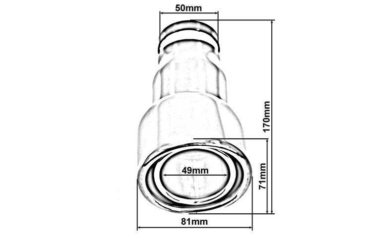 Exhaust Pipe End 81x71mm input 50mm