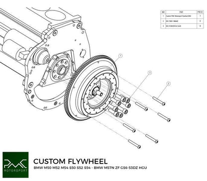 CNC Flywheel for conversion BMW M60/M62/S62 - BMW M57N (GS6-53DZ)