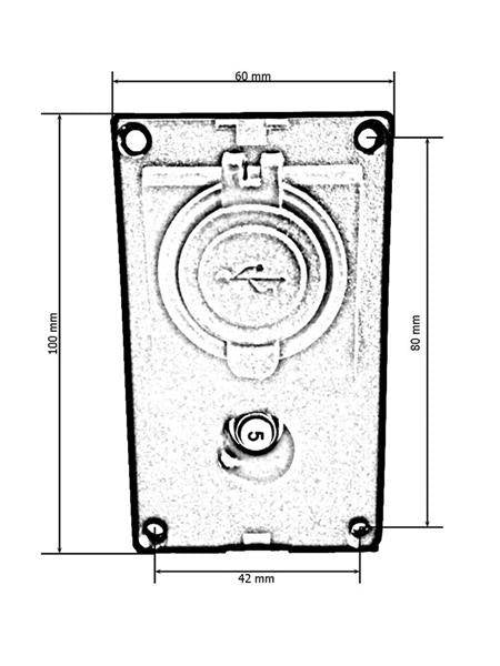 Panel 2xUSB (1x1A 1x2,1A), 1BA 5A
