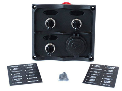 Schaltpanel 12V SPST/AN-AUSx3, 1xGZ, 2B 15A IP68