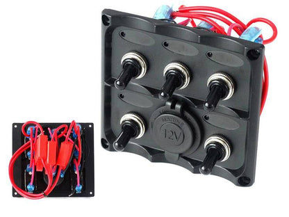 Schaltpanel 12V SPST/AN-AUSx5, 1xGZ, 3B 15A IP68