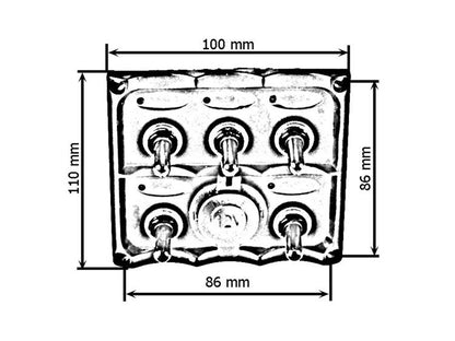 Schaltpanel 12V SPST/AN-AUSx5, 1xGZ, 3B 15A IP68