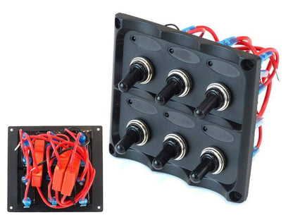 Schalterpanel 12V SPST/AN-AUSx6, 3B 15A IP68