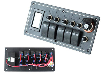 Schaltpanel ALU, EIN-AUSx5, 1xZ, BA 3x5A 2x10A 1x15A IP68