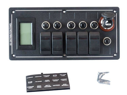 Schaltpanel ALU, EIN-AUSx5, 1xZ, BA 3x5A 2x10A 1x15A IP68