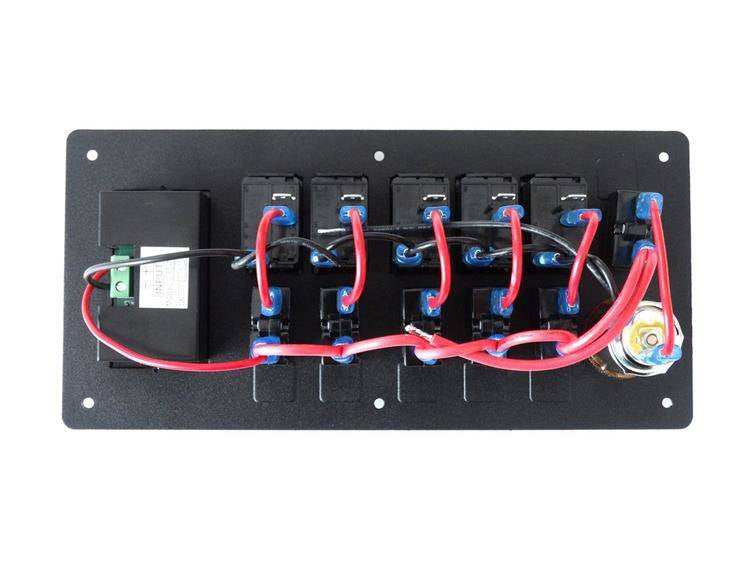 Schaltpanel ALU, EIN-AUSx5, 1xZ, BA 3x5A 2x10A 1x15A IP68