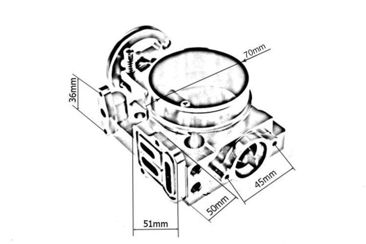 Throttle body TurboWorks Subaru WRX STI EJ20 EJ25 GDA GDB 70mm