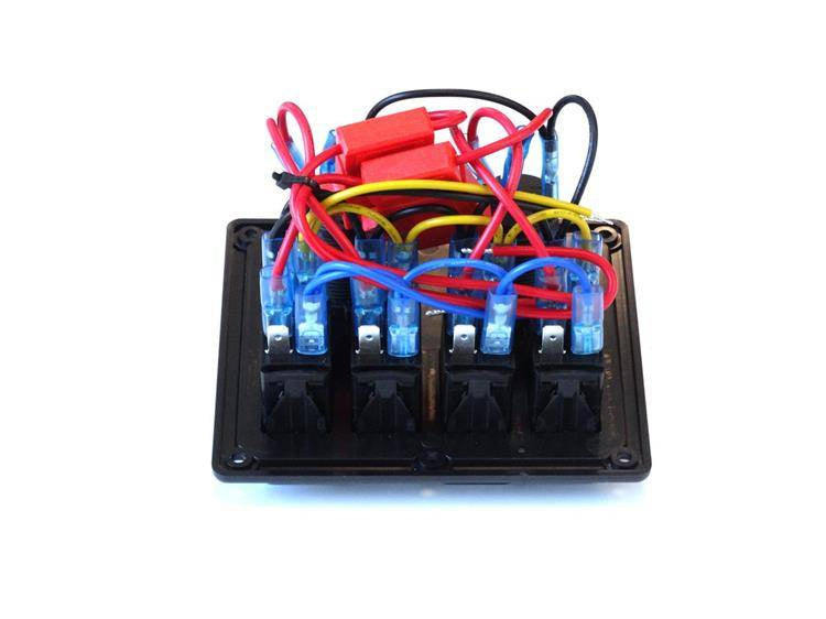 Schalter EIN-AUSx5, 1xZ, 2xUSB 3,1A, 2xB 15A Blau