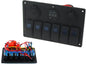Schalter EIN-AUSx5, 1xZ, 2xUSB 3,1A, 2xB 15A Blau