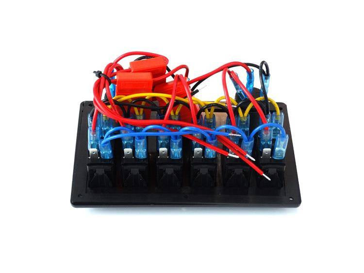 Schalter EIN-AUSx5, 1xZ, 2xUSB 3,1A, 2xB 15A Blau