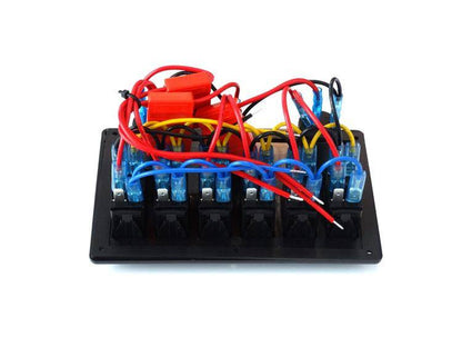 Schalter EIN-AUSx5, 1xZ, 2xUSB 3,1A, 2xB 15A Blau