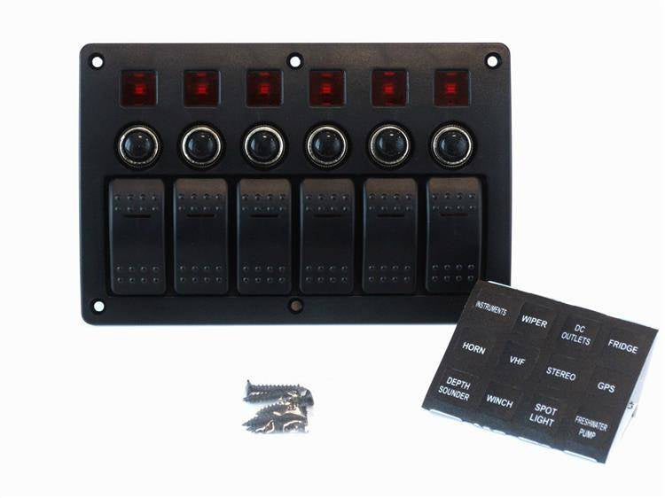 Switch ON-OFFx6,BA 3x5A 2x10A 1x15A