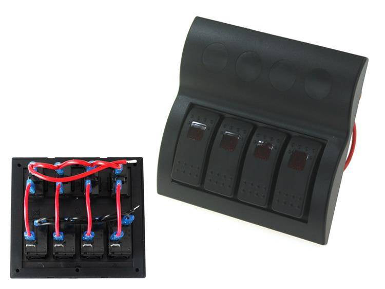 Schalter 12/24V IP68 EIN-AUSx4, 4xB 2x5A 1x10A 1x15A