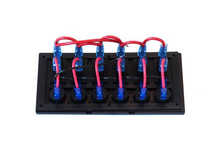 Switch 12/24V IP68 ON-OFFx6, 6xB 3x5A 2x10A 1x15A, LED IP68