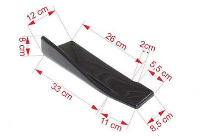 Universelle schwarze Seitenschweller-Rocker-Splitter Winglet-Flügel Canard-Diffusor 35cm