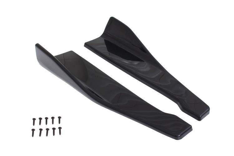 Universelle schwarze Seitenschweller-Rocker-Splitter Winglet-Flügel Canard-Diffusor 48cm
