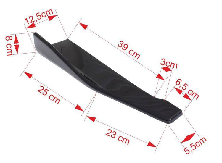 Universelle schwarze Seitenschweller-Rocker-Splitter Winglet-Flügel Canard-Diffusor 48cm