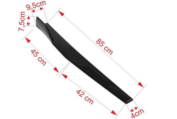 Universelle schwarze Seitenschweller-Rocker-Splitter Winglet-Flügel Canard-Diffusor 75cm