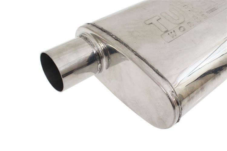 Central Chambered Muffler 76mm TurboWorks 304SS 355mm