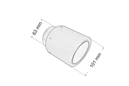Exhaust Tip 101mm enter 63 mm Carbon Matte