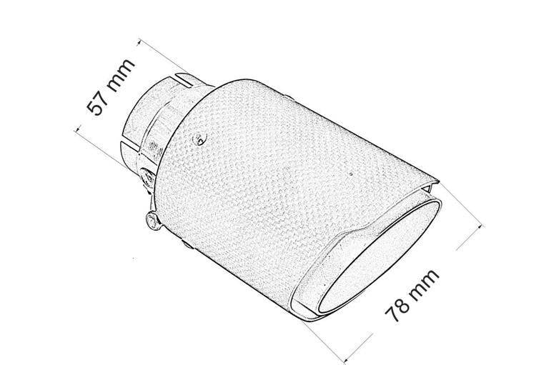 Exhaust Tip 80mm enter 57mm Carbon Matte