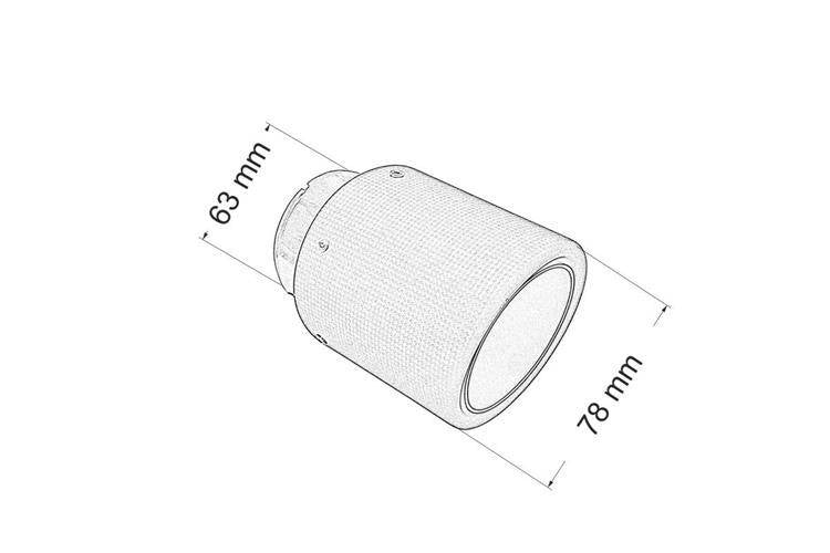 Exhaust Tip 78mm enter 63mm Carbon Matte