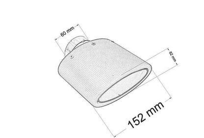 Exhaust Tip 82x152mm wejście 60mm Carbon Matte