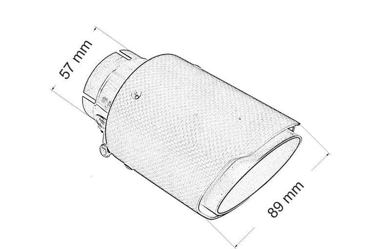 Exhaust Tip 89mm enter 57mm Carbon Matte
