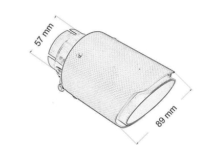 Exhaust Tip 89mm enter 57mm Carbon Matte