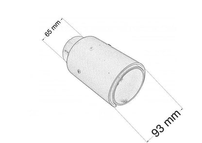 Exhaust Tip 89mm wejście 65mm Carbon Matte